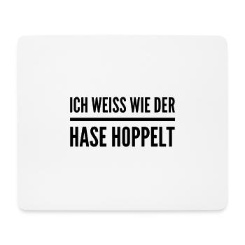 ich weiß wie der Hase hoppelt - Mousepad (Querformat) - Weiß - Vorne
