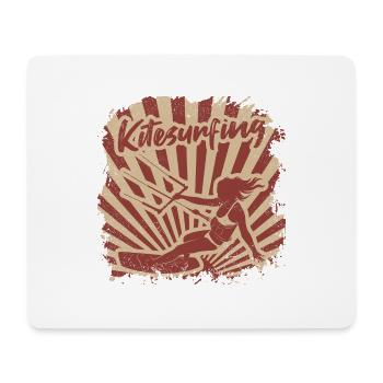Kitesurf - Tapis de souris (format paysage) - blanc - Devant