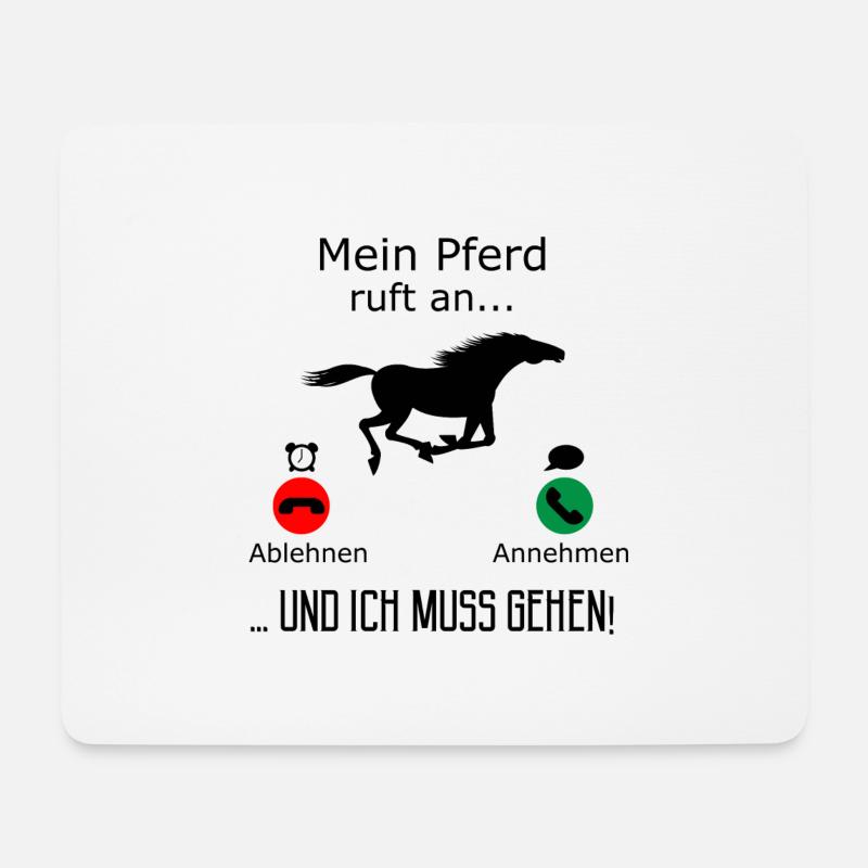 Mein Pferd ruft an Reiter Reitsport Geschenk - Mousepad (Querformat) - Weiß