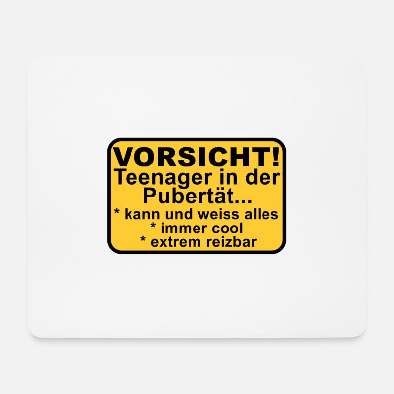 Vorsicht Teenager - Mousepad (Querformat) - Weiß