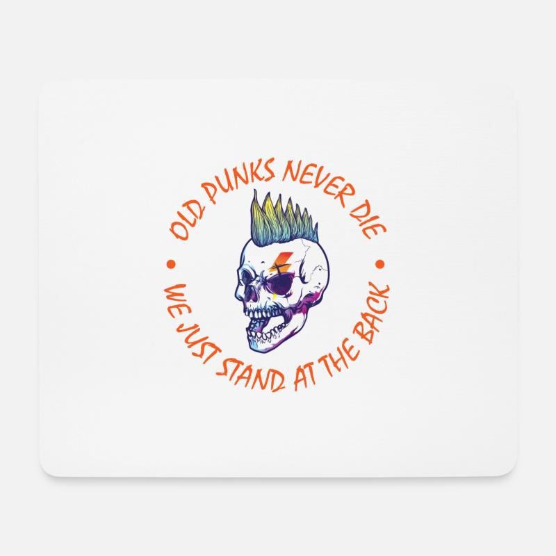 Old Punks never Die Punk Rock Punker Punks Geschen - Mousepad (Querformat) - Weiß