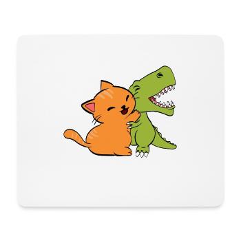 Cooles DinosaurierTStück für Tierliebhaber "Katze - Mousepad (Querformat) - Weiß - Vorne