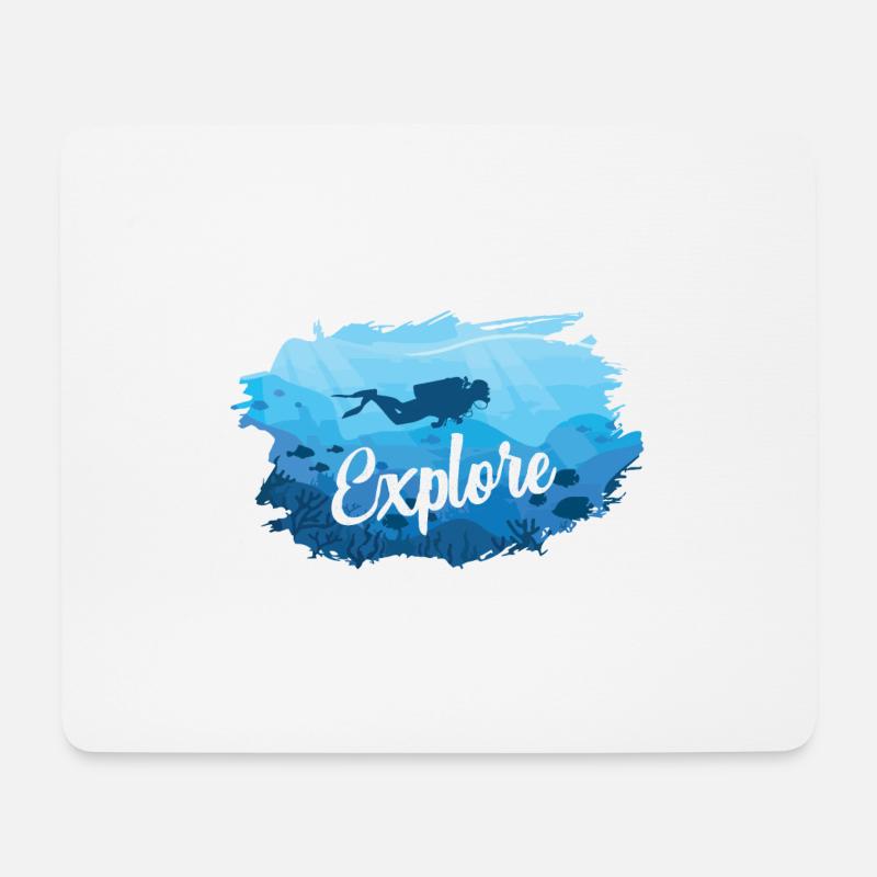 Taucher Spruch | Tauchen Tauchlehrer Meer Geschenk - Mousepad (Querformat) - Weiß