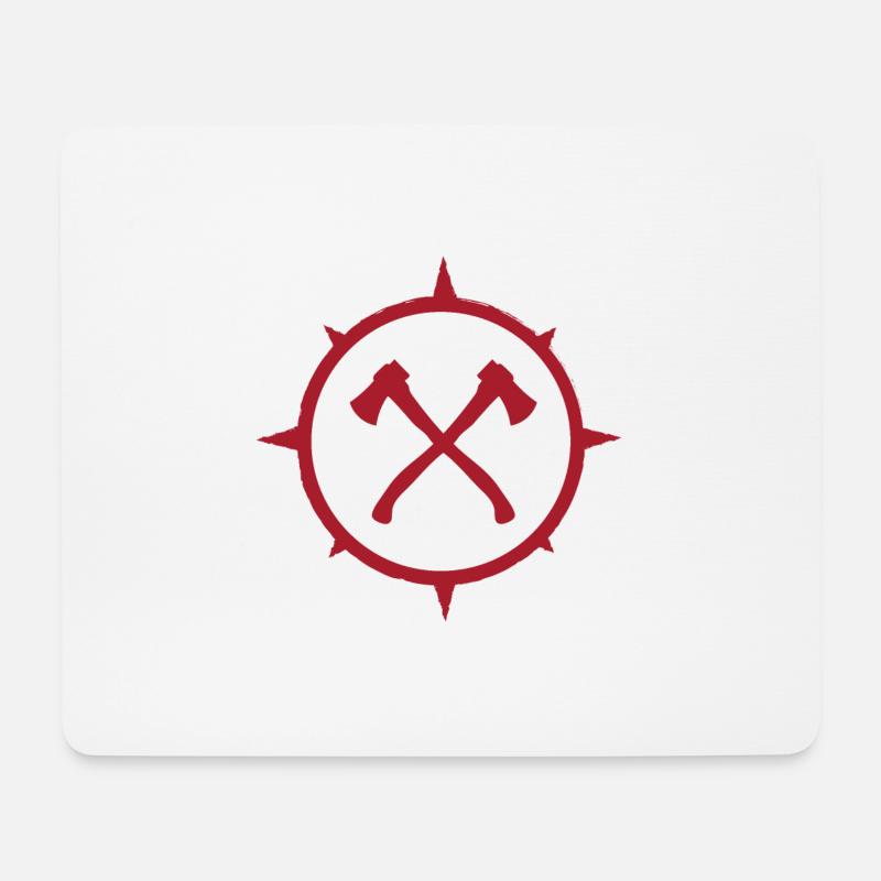 Outdoor - Axt-Logo - Mousepad (Querformat) - Weiß