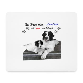 Idée cadeau chien Landseer - Tapis de souris (format paysage) - blanc - Devant
