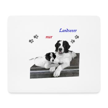 Hund-Landseer-Geschenkidee - Mousepad (Querformat) - Weiß - Vorne