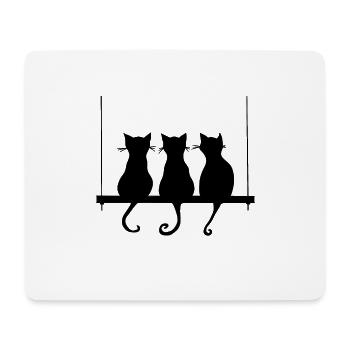 Cats on a swing - Mouse Pad (horizontal) - white - Front