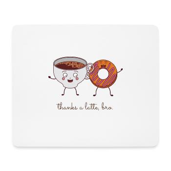 merci un latte bro café de beignet drôle - Tapis de souris (format paysage) - blanc - Devant