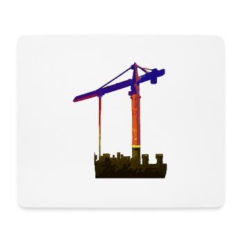 Kran - Mousepad (Querformat) - Weiß - Vorne