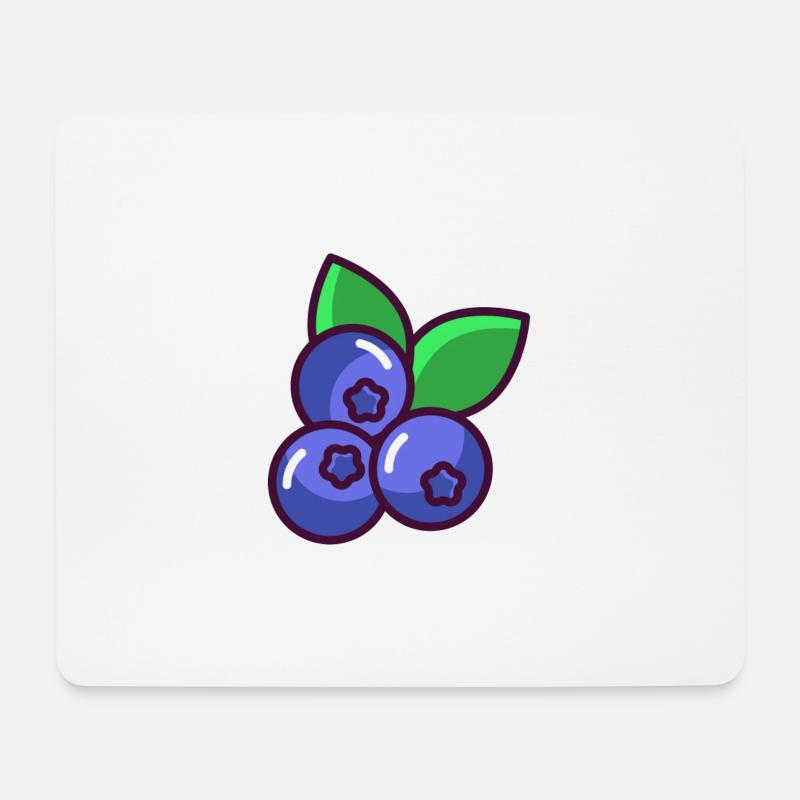 Blaubeere - Mousepad (Querformat) - Weiß