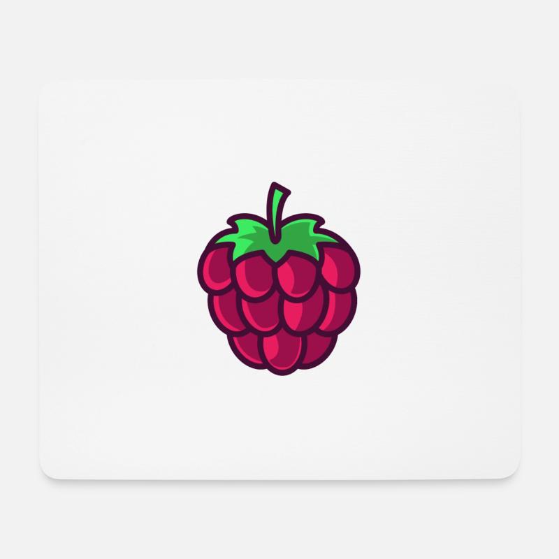 Himbeere - Mousepad (Querformat) - Weiß