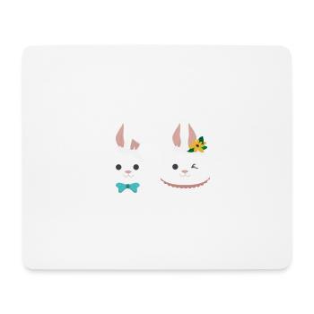 Rabbit Mrs. Hare and Mr. Hare gift idea - Mouse Pad (horizontal) - white - Front