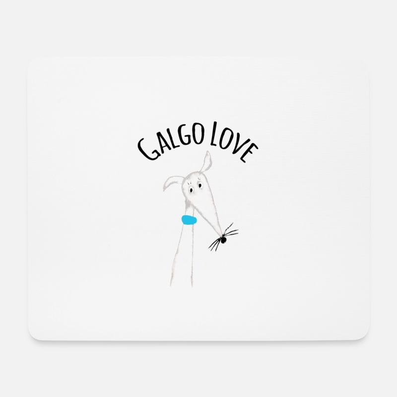 Galgo Love 4 weisser Galgo - Mousepad (Querformat) - Weiß