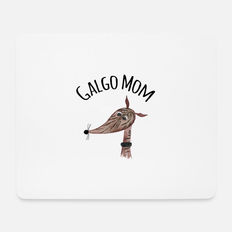 Galgo Mom 5 gestromter Galgo - Mousepad (Querformat) - Weiß