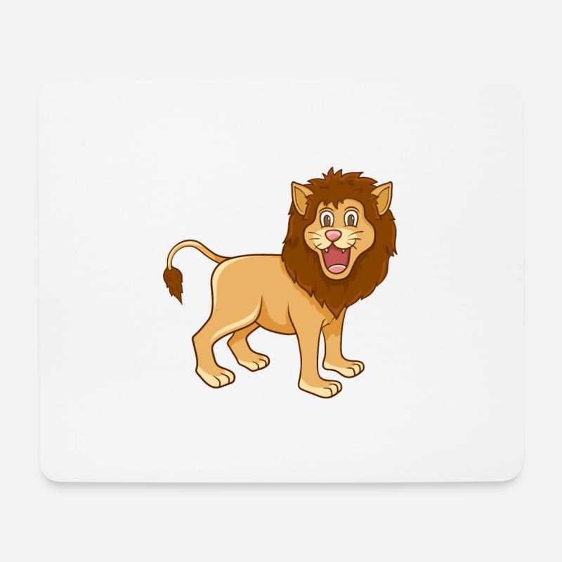 Cartoon lion - Mouse Pad (horizontal) - white