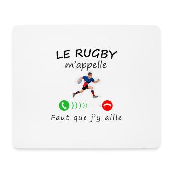 Le rugby m'appelle - Tapis de souris (format paysage) - blanc - Devant