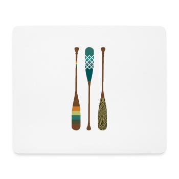 Trois pagaies idée cadeau fan de canoë coloré - Tapis de souris (format paysage) - blanc - Devant