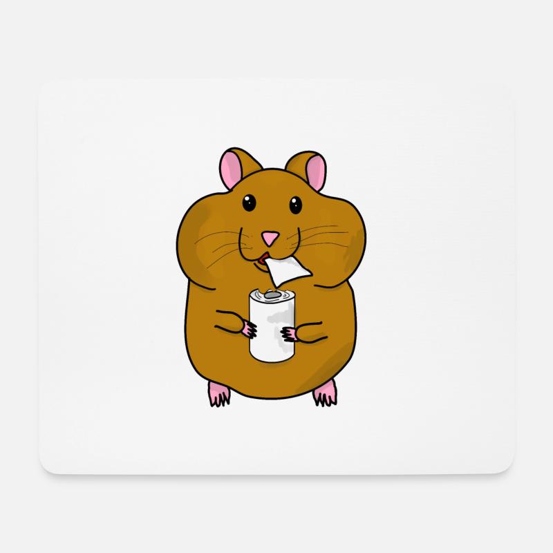 Klopapier Hamstern Toilettenpapier Hamsterkauf - Mousepad (Querformat) - Weiß