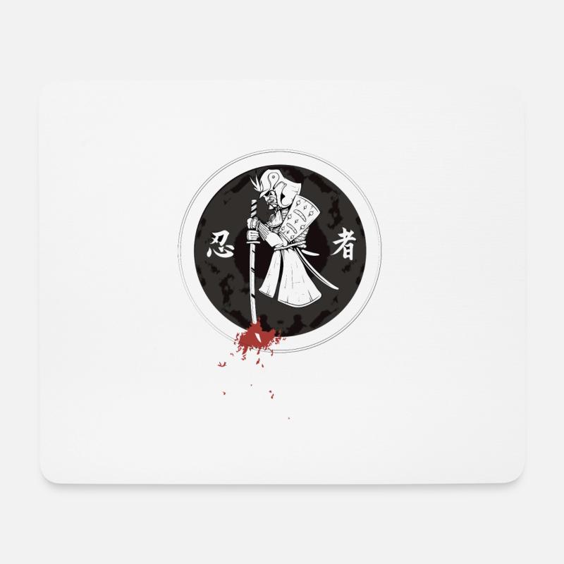 Samurai #3 - Mousepad (Querformat) - Weiß