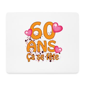 60 ans - Tapis de souris (format paysage) - blanc - Devant