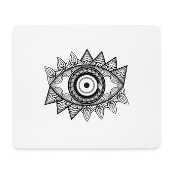 white and black - eye psychodelic hand painted - Mouse Pad (horizontal) - white - Front