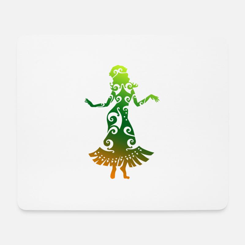 Hawaii-Hula-Tänzerin Polynesian Tribal Tattoo - Mousepad (Querformat) - Weiß