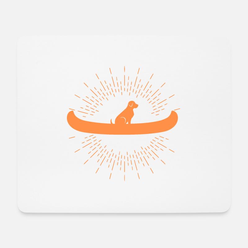 Kanu Hund Kanufahrer Lustige Geschenkidee - Mousepad (Querformat) - Weiß