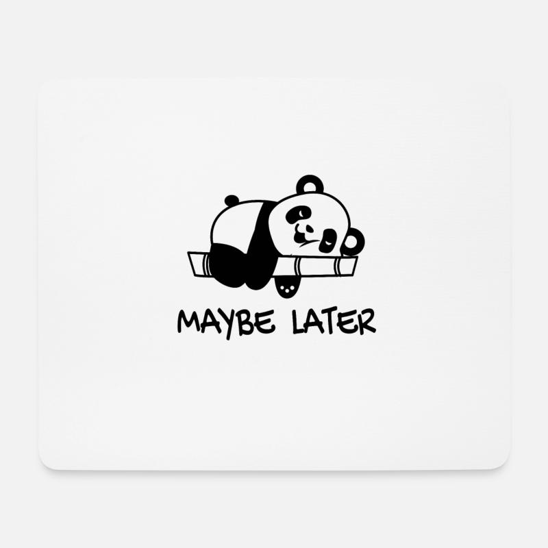 Panda Design Lustig Lazy Relax Design Spruch - Mousepad (Querformat) - Weiß