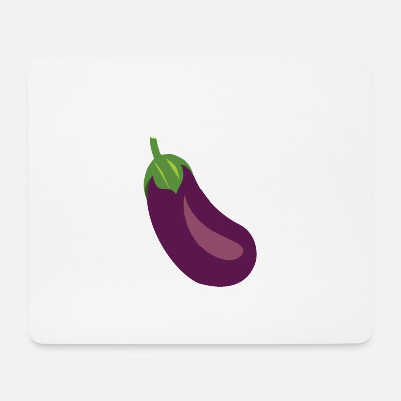 Lustige Aubergine - Mousepad (Querformat) - Weiß