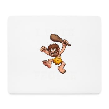 I Hate People Neandertaler - Mousepad (Querformat) - Weiß - Vorne