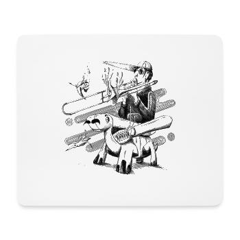 Verrückter Posaunenspieler | Musiker, Freak Design - Mousepad (Querformat) - Weiß - Vorne