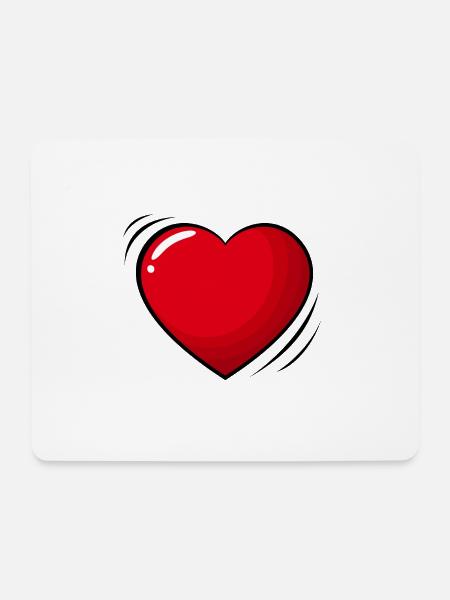 Big red heart - Mouse Pad (horizontal) - white