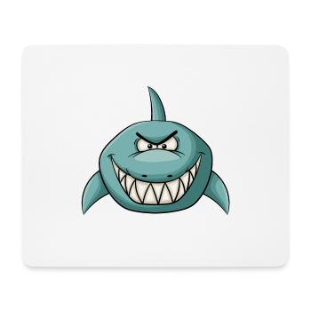 Evil grinning shark - Mouse Pad (horizontal) - white - Front