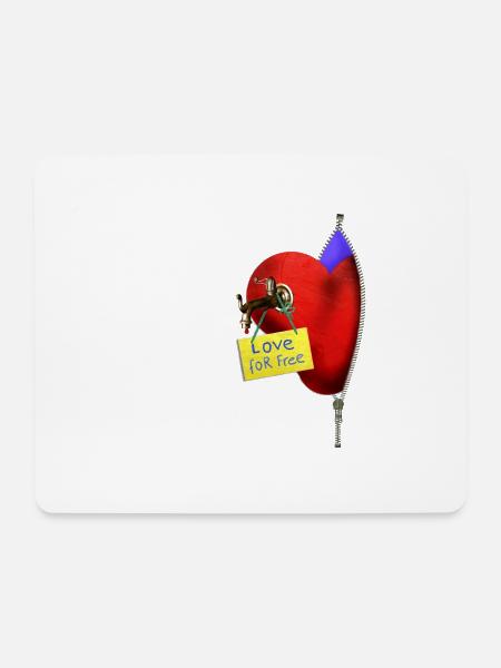 Love for free - Mousepad (Querformat) - Weiß