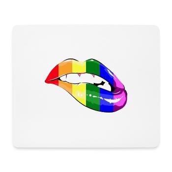 LGBT Rainbow Lips for Gay Gay Lesbia - Mouse Pad (horizontal) - white - Front