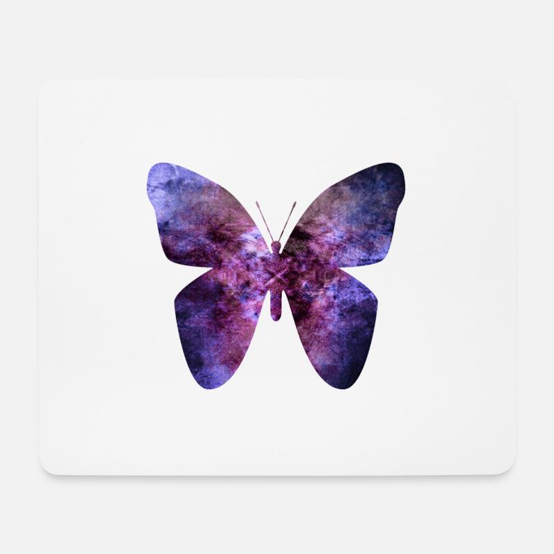Lila Schmetterling - Mousepad (Querformat) - Weiß
