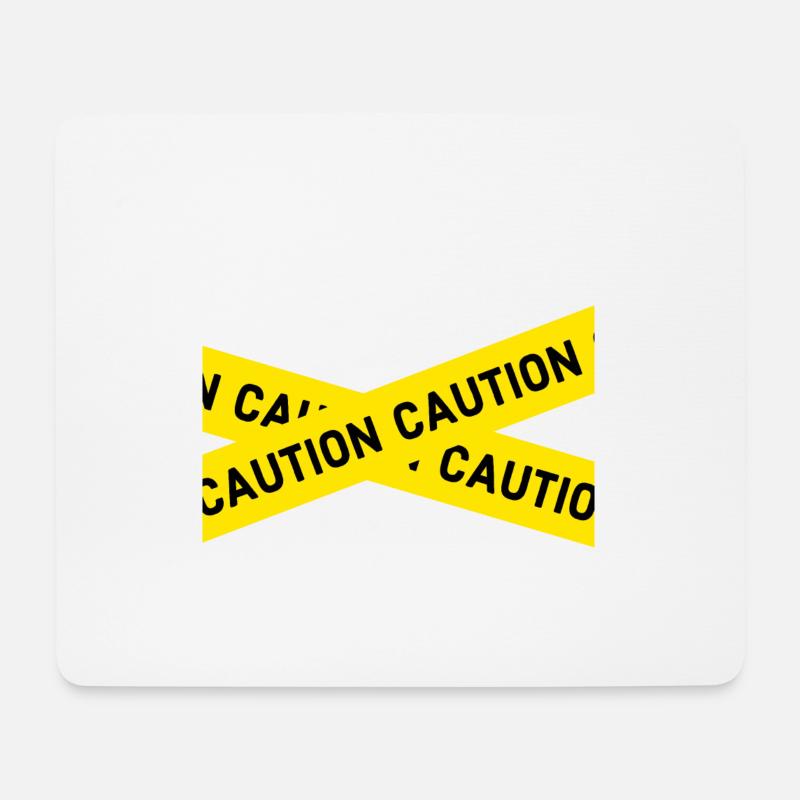 caution - Mouse Pad (horizontal) - white
