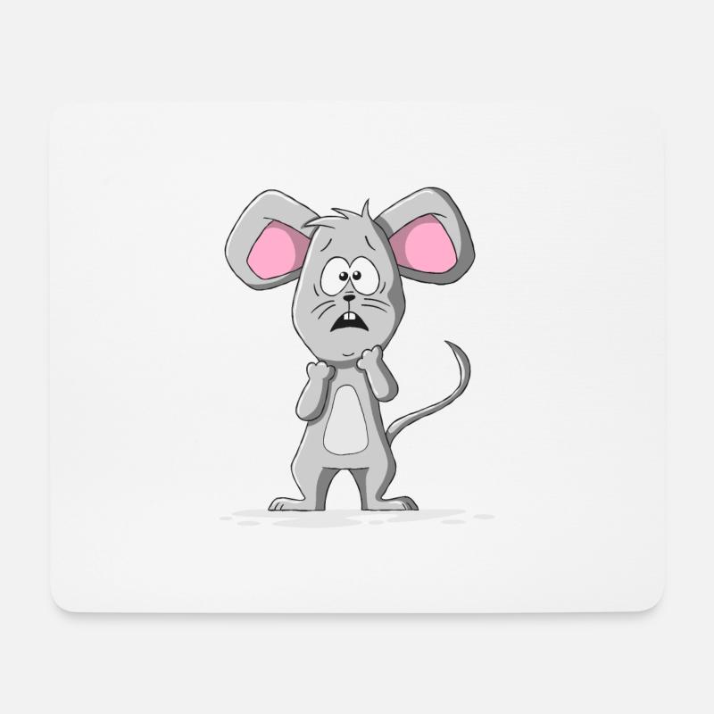 Ängstliche Maus - Mousepad (Querformat) - Weiß