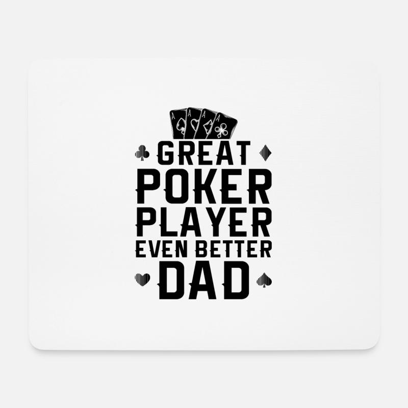 Poker Vater | Pokerspiel Karten Chips Geschenkidee - Mousepad (Querformat) - Weiß