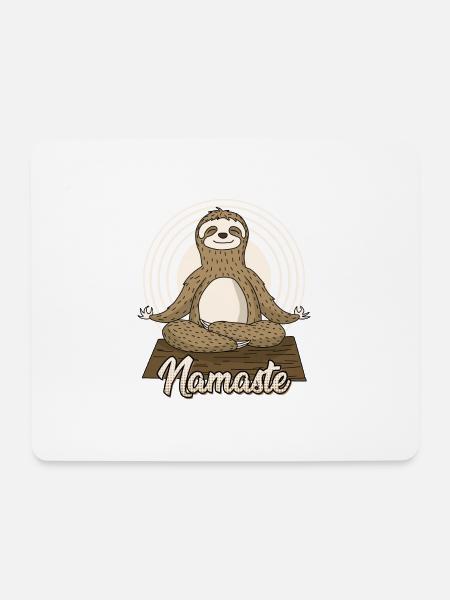 Namastay Namaste Faultier Yogamatte Yoga - Mousepad (Querformat) - Weiß