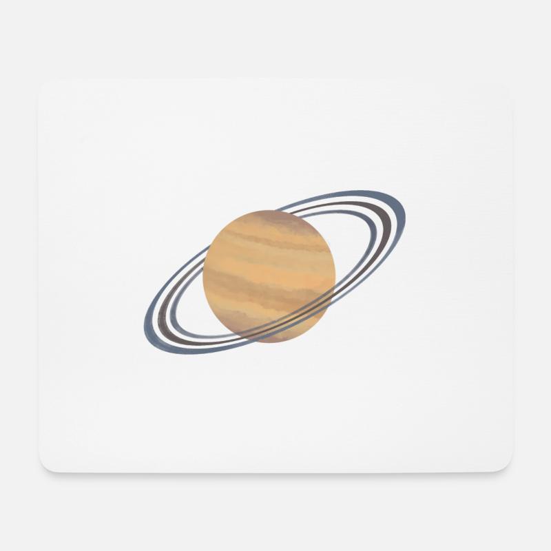 Saturn - Mousepad (Querformat) - Weiß