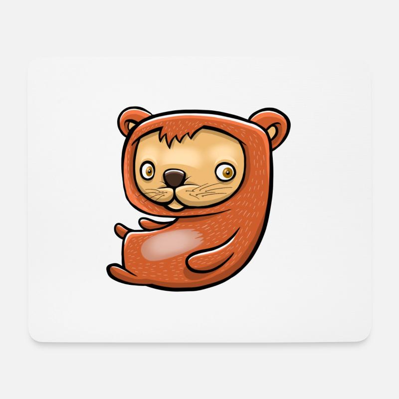 Happy Little Hamster - Mousepad (Querformat) - Weiß