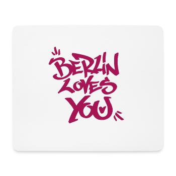 Berlin loves you - Love and Peace - Shirt - Mousepad (Querformat) - Weiß - Vorne