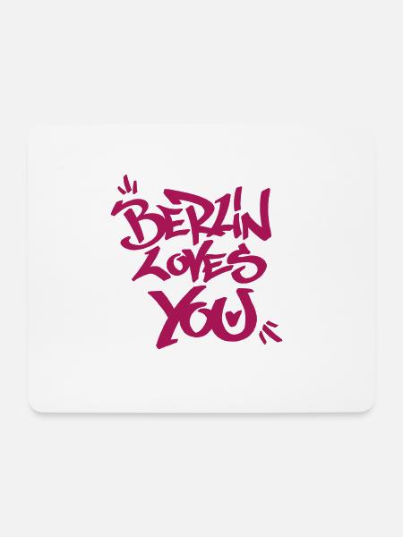 Berlin loves you - Love and Peace - Shirt - Mousepad (Querformat) - Weiß