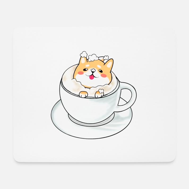 CappuccINU - Mousepad (Querformat) - Weiß