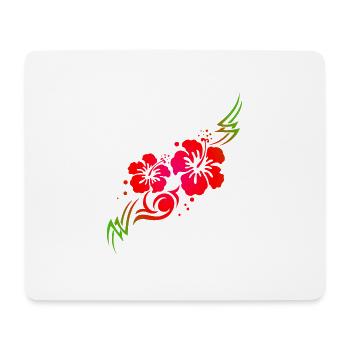 Hawaiian Blume Hibiskus Tribal Tattoo Geschenkidee - Mousepad (Querformat) - Weiß - Vorne