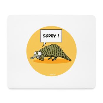 Pangolin, Karikatur über das Coronavirus. - Mousepad (Querformat) - Weiß - Vorne