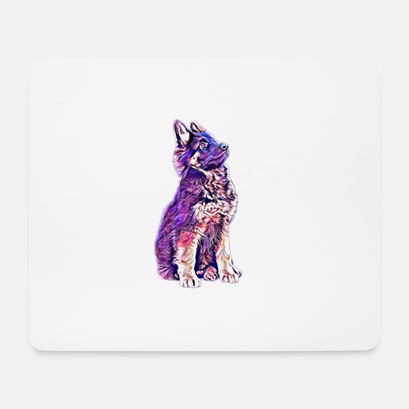 Schäferhund Welpe - Mousepad (Querformat) - Weiß