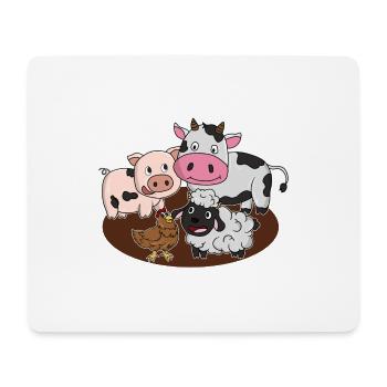 Farm animals pig cow beef chicken sheep - Mouse Pad (horizontal) - white - Front