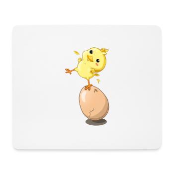 Oeuf de poule poussin - Tapis de souris (format paysage) - blanc - Devant